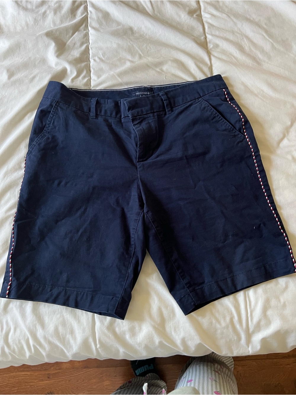 Women’s Navy Shorts with Side Stripe